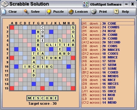 Scrabble Solution Screenshot